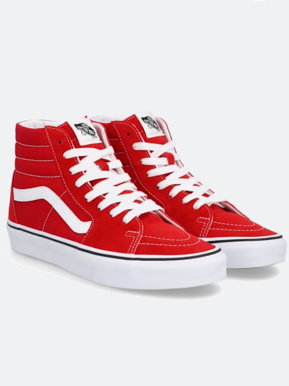 Vans Red & White Sk8-Hi Classic High Top Sneakers